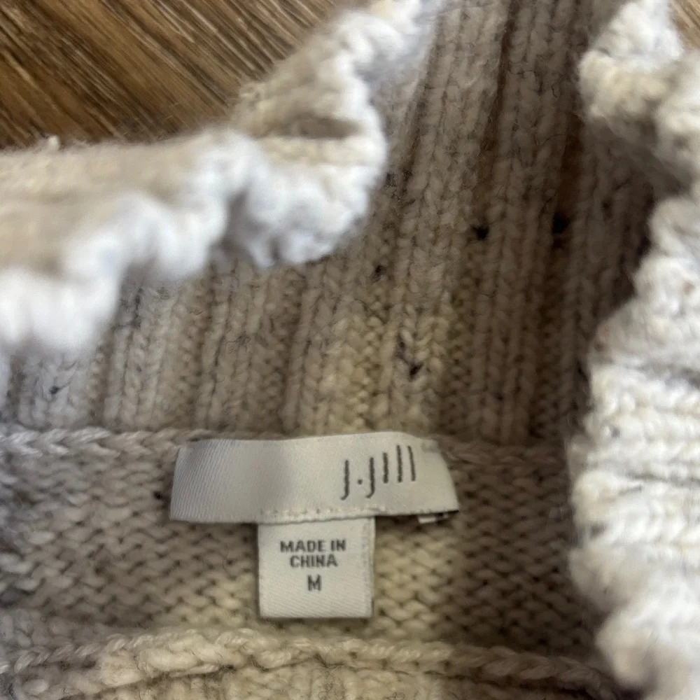 J. Jill Speckled Cream Mock Neck Sweater